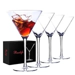 BACLIFE Martini Bardak Seti 4-8oz Coupe Cam Seti - El Üflemeli Kristal Kokteyl Bardakları - Bar, Martini, Kozmopolitan, Manhattan, Gimlet için Zarif Kokteyl Bardakları