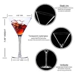 BACLIFE Martini Bardak Seti 4-8oz Coupe Cam Seti - El Üflemeli Kristal Kokteyl Bardakları - Bar, Martini, Kozmopolitan, Manhattan, Gimlet için Zarif Kokteyl Bardakları