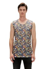 Bad Bear Areole Tank-Top Tarçın Desenli Erkek Atlet, 23.01.23.008-C02