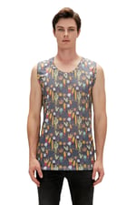 Bad Bear Areole Tank-Top Tarçın Desenli Erkek Atlet, 23.01.23.008-C02