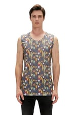 Bad Bear Areole Tank-Top Tarçın Desenli Erkek Atlet, 23.01.23.008-C02