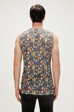 Bad Bear Areole Tank-Top Tarçın Desenli Erkek Atlet, 23.01.23.008-C02