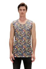 Bad Bear Areole Tank-Top Tarçın Desenli Erkek Atlet, 23.01.23.008-C02