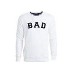 Bad Bear Bisiklet Yaka Uzun Kollu Cepsiz Nakışlı Normal Kalıp Beyaz Erkek Sweatshirt XL