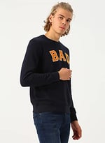 Bad Bear Bisiklet Yaka Uzun Kollu Nakışlı Lacivert Erkek Sweatshirt 2XL