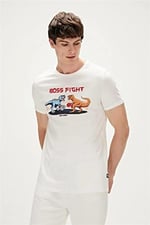 Bad Bear Boss Erkek Beyaz Bisiklet Yaka Tişört, L, 230107020-WHT