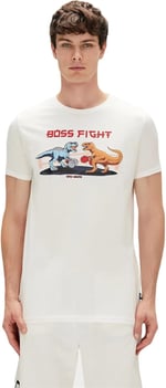Bad Bear Boss Erkek Beyaz Bisiklet Yaka Tişört, L, 230107020-WHT