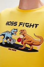 Bad Bear Boss Erkek Sarı Bisiklet Yaka Tişört, M, 230107020-MUS