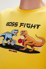 Bad Bear Boss Erkek Sarı Bisiklet Yaka Tişört, M, 230107020-MUS
