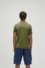 Bad Bear Cord Haki Yeşil Polo Yaka Fermuarlı Erkek T-Shirt