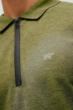 Bad Bear Cord Haki Yeşil Polo Yaka Fermuarlı Erkek T-Shirt
