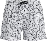 Bad Bear Erkek Desenli Beyaz Deniz Şortu - 21.01.09.011 (Off-White/M)