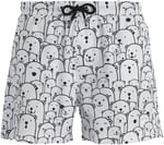 Bad Bear Erkek Desenli Beyaz Deniz Şortu - 21.01.09.011 (Off-White/L)