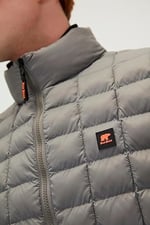 Bad Bear Erkek Gümüş Ekose Detaylı Mıner Vest Yelek