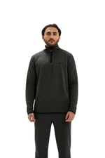 Bad Bear Erkek Koyu Gri Fermuar Yakalı Half-Zip Sweatshirt L