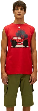 Bad Bear Erkek Parlak Kırmızı Atlet Days Off Tank-Top