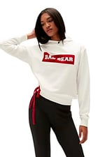 Bad Bear Flog Beyaz Kadın Kapüşonlu Sweatshirt Hoodie M