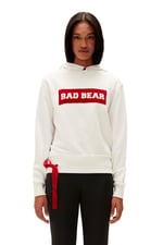 Bad Bear Flog Beyaz Kadın Kapüşonlu Sweatshirt Hoodie M