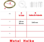 Badem10 Metal Halka Sarı Renk No:14 Duvar Makrome Anahtarlık Süs Eşya Hobi Malzeme Karabina Aksesuar 5 Adet