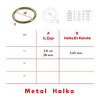 Badem10 Metal Halka Sarı Renk No:14 Duvar Makrome Anahtarlık Süs Eşya Hobi Malzeme Karabina Aksesuar 5 Adet