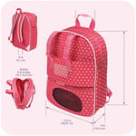 Badger Basket Bebek seyahat sırt çantası ile pelüş Freund-fach – Pembe/Star (American Kız bebekleri için uygun)