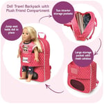 Badger Basket Bebek seyahat sırt çantası ile pelüş Freund-fach – Pembe/Star (American Kız bebekleri için uygun)