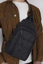 Bagacar 4925 Kulaklık Çıkışlı Body Bag Ve Omuz Çantası Siyah