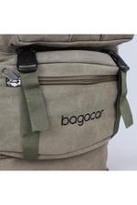 Bagacar 60 Lt Haki Kanvas Laptoplu Körüklü Dağcı Sırt Çantası