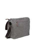 Bagacar Kanvas Kumaş Laptop Bölmeli Unisex Çapraz Çanta Gri