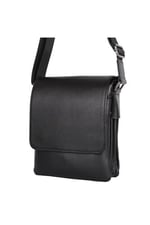 Bagacar Legend Leather 4262 Siyah Erkek Postacı Çapraz Hakiki Deri Çanta