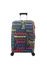 Bagacar Şehirler Orta Boy Valiz Için Valiz Kılıfı