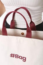 Baghashtag #BagSeries Bordo Kanvas Tote Çanta