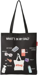 Baghashtag What is in My Bag Baskılı Bez Çanta