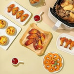 Baker Ticaret Airfryer Pişirme Kağıdı,Xl-Xxl Büyük Boy, Kare, 200 Adet Hava Fritöz Parşömen Fırın Kağıdı Tek Kullanımlık Kağıt Fırın Fritöz Pişirme Kızartma Tavası Için Uygun 20CM