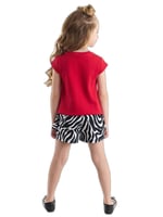 Balerin Zebra Kız Çocuk T-Shirt Şort Takım