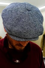 Balık Sırtı Gri Lacivert Kışlık Kaşe Kumaş Peaky Blinders Erkek Şapka Kasket arenNM423