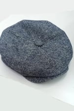 Balık Sırtı Gri Lacivert Kışlık Kaşe Kumaş Peaky Blinders Erkek Şapka Kasket arenNM423