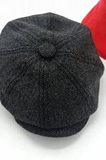Balık Sırtı Koyu Gri Kışlık Kaşe Kumaş Peaky Blinders Erkek Şapka Kasket arenNM449
