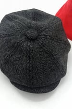Balık Sırtı Koyu Gri Kışlık Kaşe Kumaş Peaky Blinders Erkek Şapka Kasket arenNM449