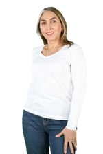 Balins Cotton V Yaka Uzun Kollu Tişört Beyaz L