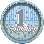 BALONEVİ Tabak Pırıltı Fırst Bırthday Erkek