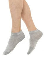 Bambu Erkek Dikişsiz Premium Patik Gri Melanj Çorap 6'lı Set 47-50