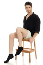 Bambu Erkek Dikişsiz Premium Patik Siyah Çorap 6'lı Set - 41-45 - 10500-S