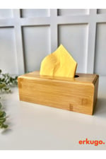 Bambu Peçetelik, 23 cm Masaüstü Peçete Kutusu, Bambu Kağıt Mendil Kutusu Kahverengi 23 x 13