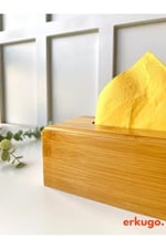 Bambu Peçetelik, 23 cm Masaüstü Peçete Kutusu, Bambu Kağıt Mendil Kutusu Kahverengi 23 x 13