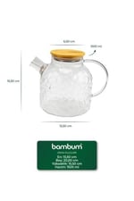 Bambum Juliet - Bambu Kapaklı Cam Demlik 1500ml