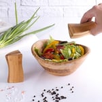 Bambum Nunna Bambu Tuzluk ve Biberlik Seti, Mutfak Tezgahı veya Masa için Doğal Bambu Ahşap Tuzluk ve Biberlik Seti, Kadınlar için Hediye, Modern Çiftlik Evi Dekoru, Ev Dekoru, Restoranlar