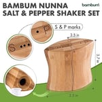 Bambum Nunna Bambu Tuzluk ve Biberlik Seti, Mutfak Tezgahı veya Masa için Doğal Bambu Ahşap Tuzluk ve Biberlik Seti, Kadınlar için Hediye, Modern Çiftlik Evi Dekoru, Ev Dekoru, Restoranlar