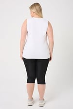 BANEGA Curve Büyük Beden Yüksek Bel Toparlayıcı Dalgıç Kumaş Diz Altı Spor Siyah Kapri Tayt - Bedenler: 3XL, 4XL, 5XL, XL, XXL