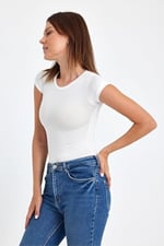 Banega Kadın Bisiklet Yaka Viskon Çıtçıtlı Zıbın Body-1